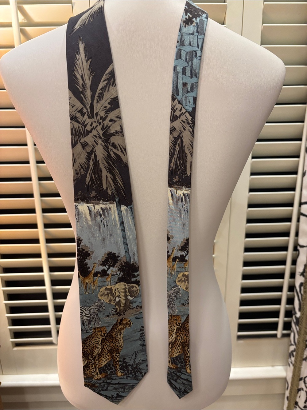 Men's Blue Safari Print Swim Accessory